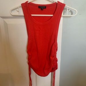 Red tank top with knots on the side